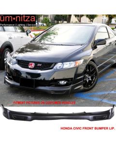 Fits 09-11 Honda Civic Coupe Mugen Style Front Bumper Lip Spoiler Unpainted PU