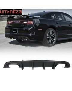 Fits 12-14 Dodge Charger SRT8 Quad Exhaust Rear Bumper Lip Diffuser Unpainted PP