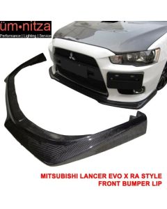 Fits 08-15 Mitsubishi Lancer Evolution EVO X 10 RA Style Front Lip CF