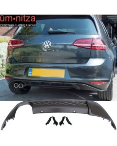 Fits 15-17 VW Golf 7 MK7 Rear Bumper Diffuser Twin Muffler Single Outlet