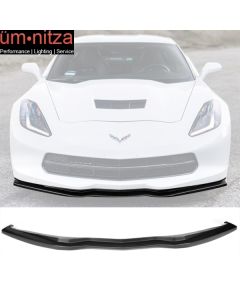 Fits 14-19 Chevy Corvette C7 OE Replacement Stage 2 Front Bumper Lip Matte Black