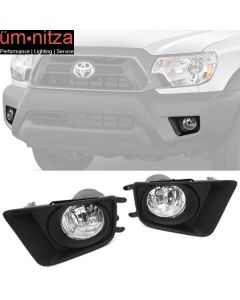 Fits 2012-2015 Toyota Tacoma Clear Lens Bumper Driving Fog Lights Lamps + Switch