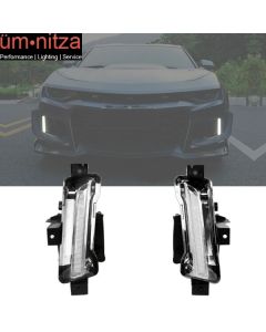 Fits 16-23 Chevy Camaro ZL1 2PCS DRL Fog Lights Front Bumper Driving Lamps Clear