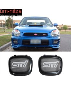 Fits 02-03 Subaru Impreza WRX Sti White JDM Mesh Fog Lights Lamp Cover Bk ABS