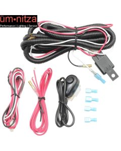 Universal Fog Lights Driving Lamp Wiring Harness Kit LED Light Bar Switch Relay