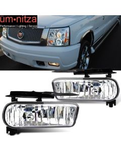 Fits 02-06 Cadillac Escalade OE Front Fog Light Lamp Foglight Clear Lens Pair