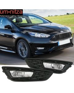 Fits 15-17 Focus OE Style Pair Front Fog Light Lamps Bezels - Sport SE Version