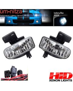 8000K Hid Yukon Xl Sierra Clear Fog Lights Lamps+Bulbs+Wiring Kit Switch Harness