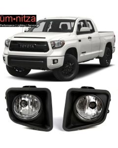 Fits 14-19 Toyota Tundra 2PC Front Bumper Fog Lights Lamp Left Right W/Clear Len