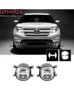 Fits 11-15 Ford Explorer 09-15 Focus LED Fog Lights Lamps Clear Lens Replacement