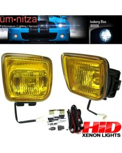 8000K Hid Fits 96-98 Honda Civic EK JDM Yellow Fog Lights Lamps