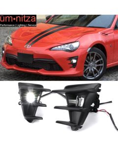 Fits 17-18 Toyota 86 OE Style Clear Glass Lens Driving Lamps Foglights Kit Black