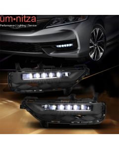 Fits 16-17 Honda Accord 2Dr Coupe Full LED Bumper Fog Lights w/Switch & Wiring