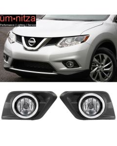 Fits 14-16 Nissan Rogue X-Rail 2PCS Fog Lights Lamps W/Wiring Kit + Switch