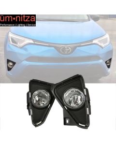 Fits 16-19 Toyota RAV4 Bumper Fog Lights Driving Lamps w/ Switch Left+Right