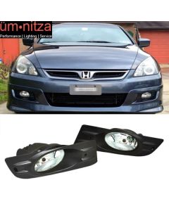 Fits 06-07 Honda Accord 2Dr Coupe Clear Lens Fog Lights JDM