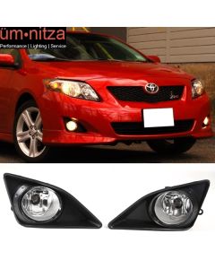 Fits 09-10 Toyota Corolla 2PCS Left & Right Front Bumper Fog Lights W/Clear Lens