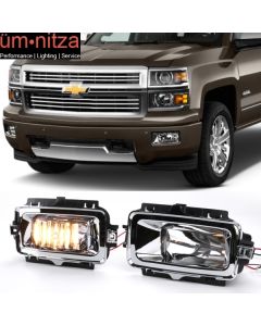 Fits 13-15 Chevrolet Silverado OE Style Foglights Kit Black Housing Clear Lens