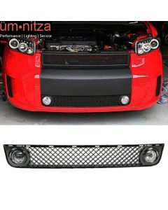 Fits 08-10 Scion xB Front Bumper Mesh Grille + Clear Fog Lights Driving Lamps