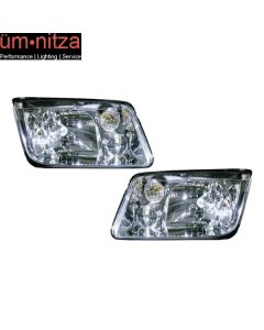 Fits 99-02 VW Jetta Gen 4 Headlights Lamps Without Fog And Turbo