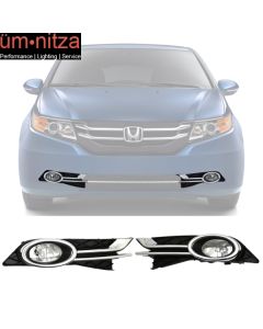 Fits 14-17 Honda Odyssey OE Style Front Fog Light Fog Lamp Clear Lens Pair HD697