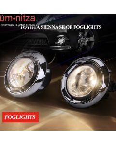 Fits 17-18 Toyota Sienna SE OE Style Foglights Kit ABS Black Housing Clear Lens