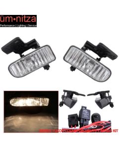 Fits Sierra GMC Yukon Xl Clear Fog Light Driving Lamp Pair+Bulbs+Wiring Harness