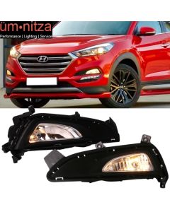 Fits 16-18 Hyundai Tucson OE Style Foglights Kit ABS Black Housing Clear Lens