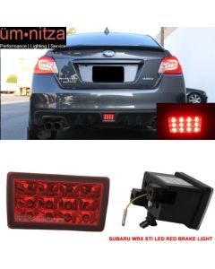 Fits NEW ALL RED Lens JDM F1 LED Rear Fog Light Strobe Brake Lamp For WRX STI XV