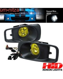 6000K Hid Fits Honda Civic 99-00 EK JDM Driving Fog Lights Kit Yellow Lens RH LH