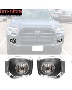 Fits 16-23 Toyota Tacoma Clear Lens Bumper Fog Lights Lamps w/ Wiring Switch