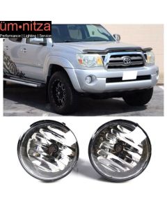 Fits 05-11 Toyota Tacoma Front Bumper Clear Fog Lights Left Right