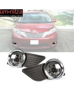 Fits 11-17 Toyota Sienna Front Bumper Fog Lights Driving Lamps + Switch+ Bulb