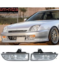 Fits 97-01 Honda Prelude 2PCS Front Bumper Fog Lights Lamp Clear Lens W/Wiring