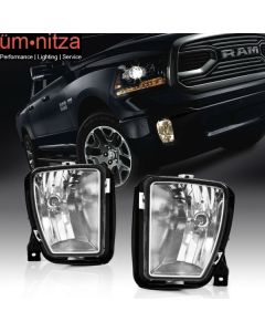 Fits 13-23 Dodge Ram 1500 Front Bumper Fog Lights Clear Driving Lamps w/ Bulb