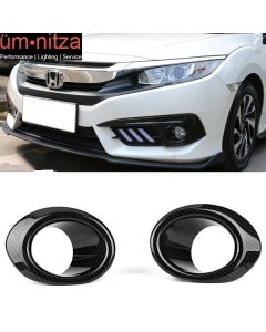 Fits 16-18 Honda Civic OE Style 2PCS Driver Fog Light Cover Carbon Fiber Print