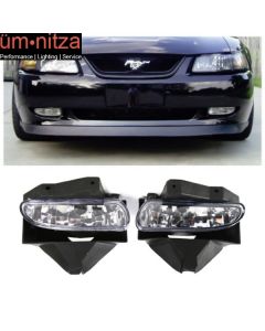 Fits 99-04 Ford Mustang Front Bumper OE Clear Fog Lights Left Right