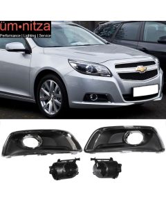 Fits 13-15 Chevy Malibu OE Fog Lights Lamps w/Switch + Bulbs + Cover accessories