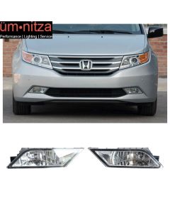 Fits 11-13 Honda Odyssey OE Style Front Fog Light Fog Lamp Clear Lens Pair