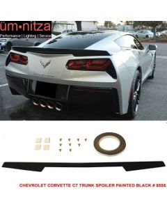 Fits 14-19 Chevy Corvette C7 Trunk Spoiler Painted Black # WA8555 - ABS