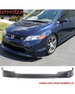 Fits 06-08 Honda Civic Sedan Mugen Style Front Bumper Lip Spoiler Unpainted PU