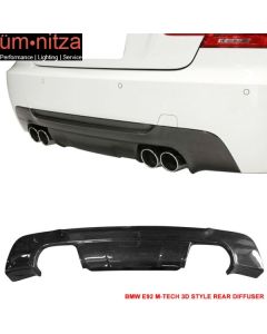 Fit 07-13 BMW E92 E93 3 Series 3D Style Rear Bumper Lip Diffuser Carbon Fiber CF