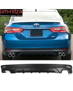 Fits 18-23 Toyota Camry V3 Rear Bumper Lip Diffuser Matte Black - PP