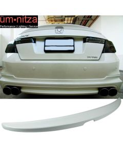 Fits 08-12 Honda Accord 4DR OE Style Rear Trunk Spoiler Wing Painted NH578 White