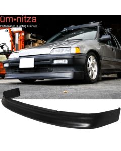 Fits 88-91 Honda Civic EF CS Style Front Bumper Lip Spoiler Unpainted Black PU