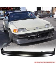 Fits 88-91 Honda CRX CS Style Front Bumper Lip Spoiler Unpainted Black PU