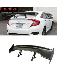 Fits 16-21 Honda Civic 57" JDM Racing GT Trunk Spoiler W/Bracket Carbon Fiber CF