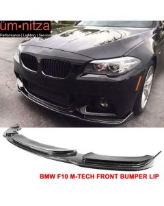 Fits 11-16 BMW F10 5 Series M Sport M Tech 4Dr Front Bumper Lip Carbon Fiber CF