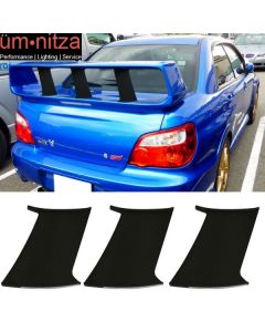 3PC Fits 02-07 Subaru Impreza WRX STI ABS Trunk Spoiler Wing Stabilizer Add On