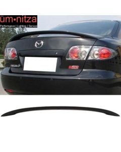 Matte Black Fits 03-08 Mazda 6 Mazda6 4Dr Sedan Flush Mount OE Trunk Spoiler-ABS